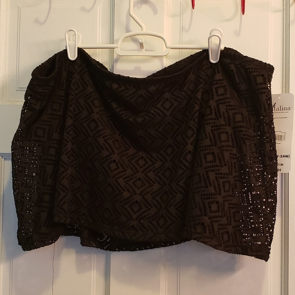 Catalina size 3X, black eyelet lace swimskirt